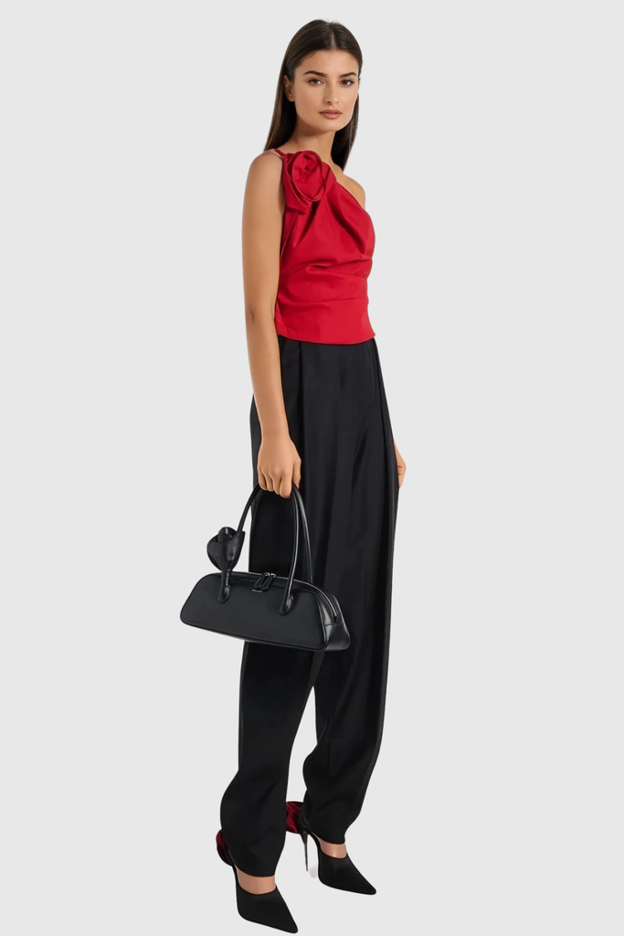 Shop  red dress - Perfect for special occasions | Bidziil Flower One Shouder Top In Red