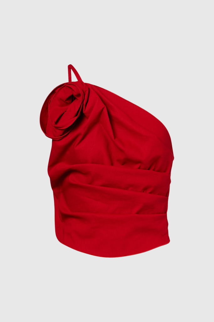 Shop  red dress - Perfect for special occasions | Bidziil Flower One Shouder Top In Red
