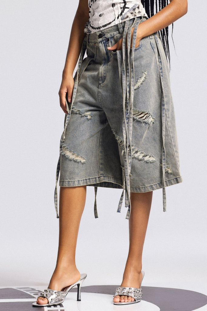 Shop  beautiful midi - Perfect for special occasions | Bihter Ripped Bleached Midi Jeans