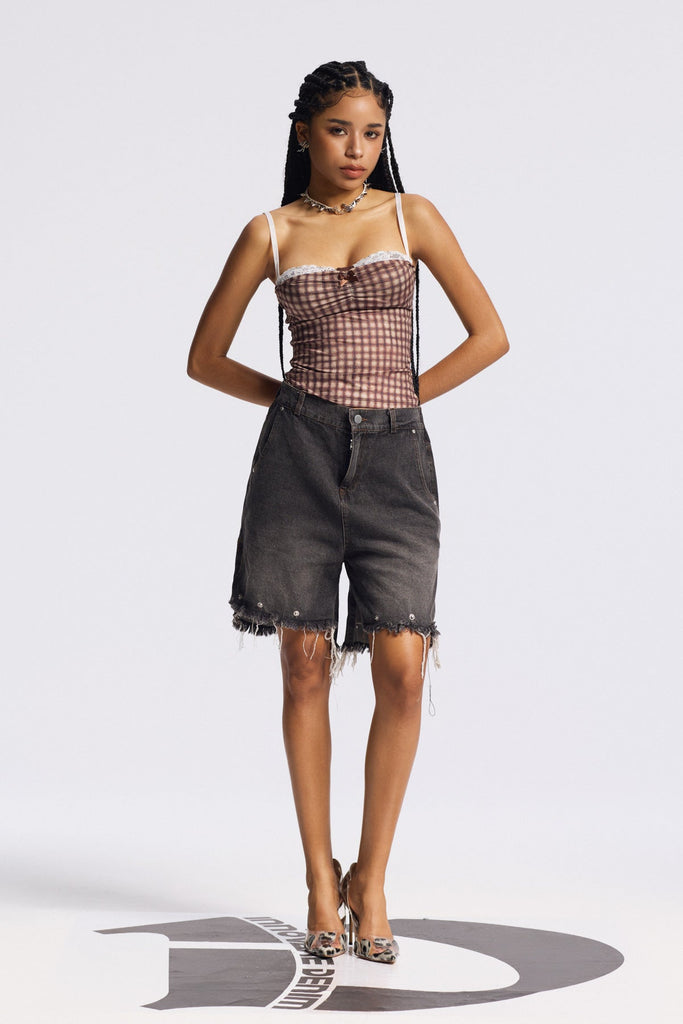 Bijoy Deconstruct Fringe Straight Jeans In Black - Stylish black dress for special occasions | Buy Online