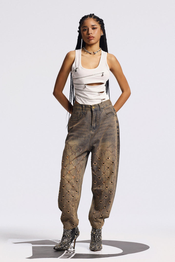 Bilbo Cutout Hayley Jeans - Stylish beautiful dress for special occasions | Buy Online