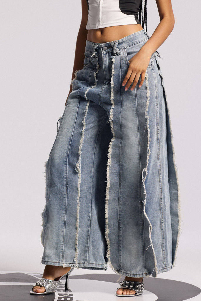 Biljana Fringe Straight Jeans - Stylish beautiful dress for special occasions | Buy Online
