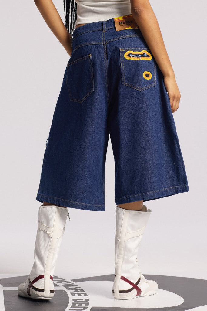 Billie Cutout Midi Jeans In Deep Blue - Stylish blue midi for special occasions | Buy Online