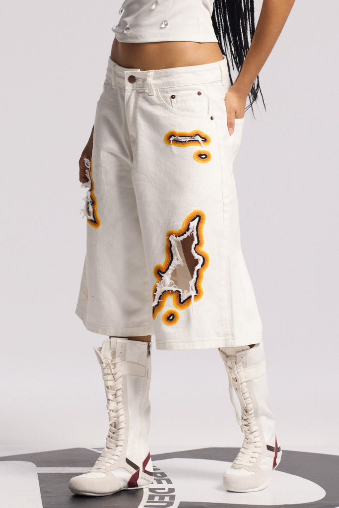 Stylish white midi | Billie Cutout Midi Jeans In White - Ideal for special occasions