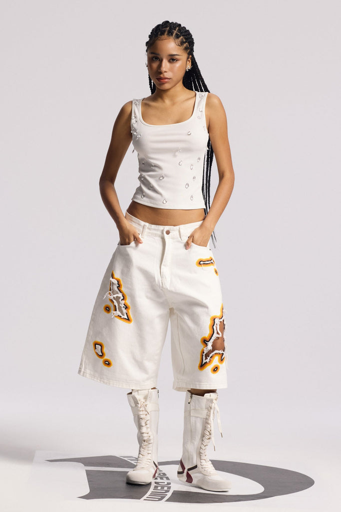 Shop  white midi - Perfect for special occasions | Billie Cutout Midi Jeans In White