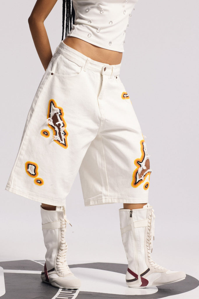 Billie Cutout Midi Jeans In White - Stylish white midi for special occasions | Buy Online