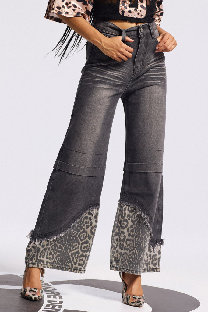 Stylish beautiful dress | Birgit Leopard Bleached Jeans - Ideal for special occasions
