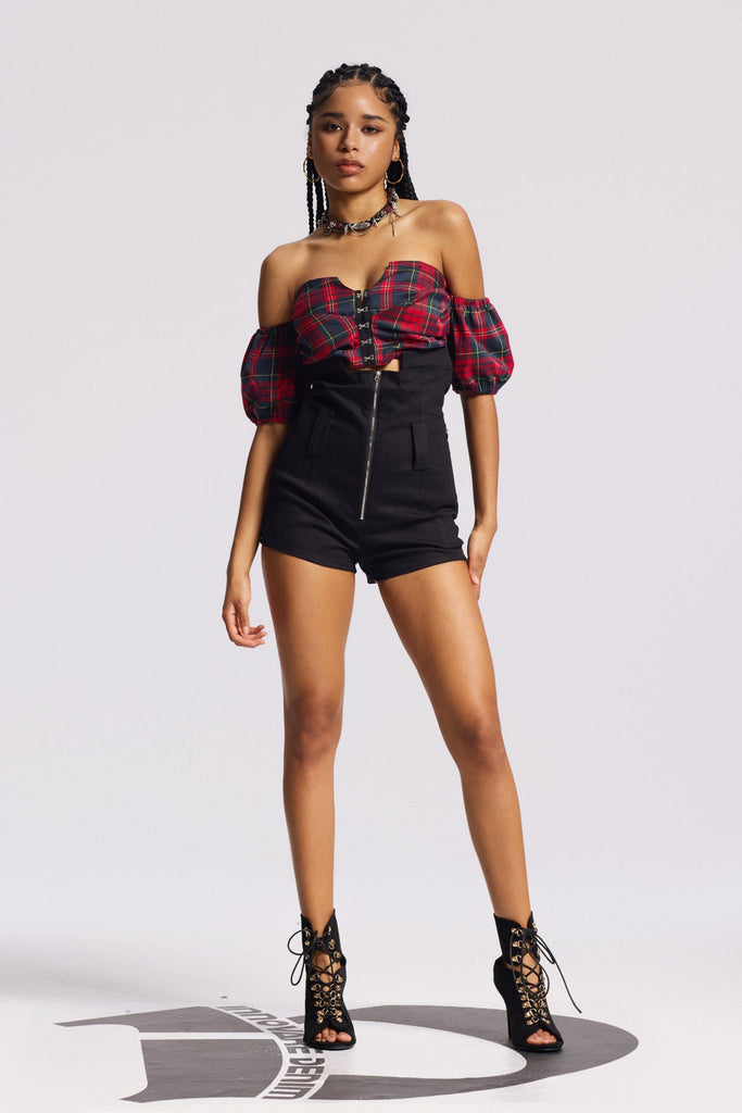 Shop  beautiful dress - Perfect for special occasions | Biruta Off Shoulder Plaid Pants Set