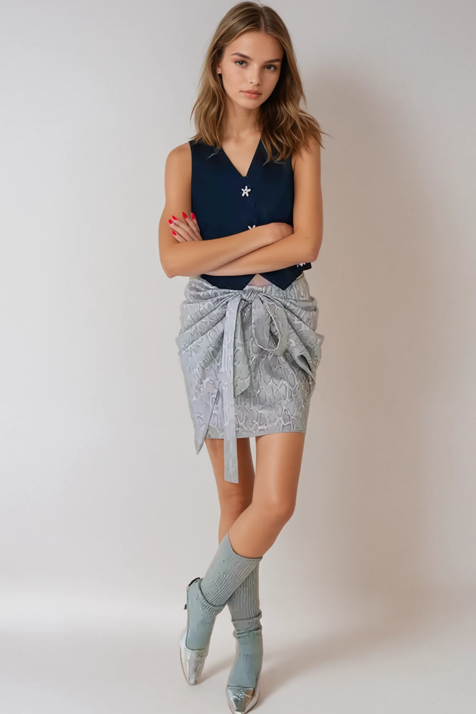 Shop  beautiful mini - Perfect for special occasions | Bjarki Python Pattern Ruch Mini Skirt