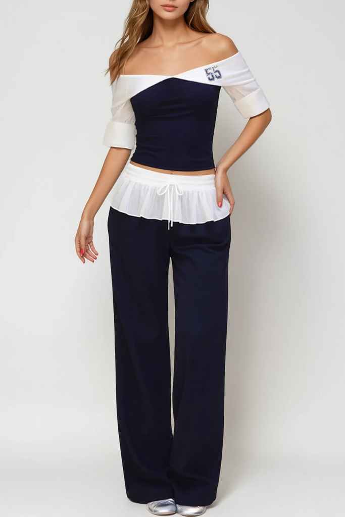 Stylish beautiful dress | Bjarne Off Shoulder Pants Set - Ideal for special occasions