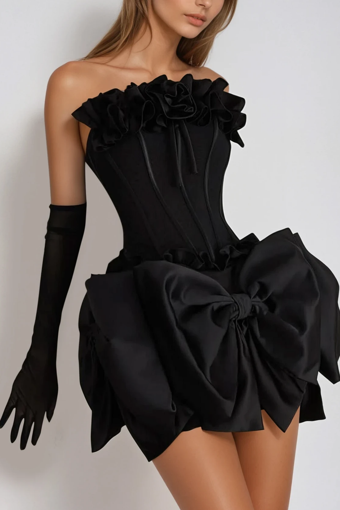 Bjarte Flower Bow Corset Skirt Set - Stylish beautiful dress for special occasions | Buy Online