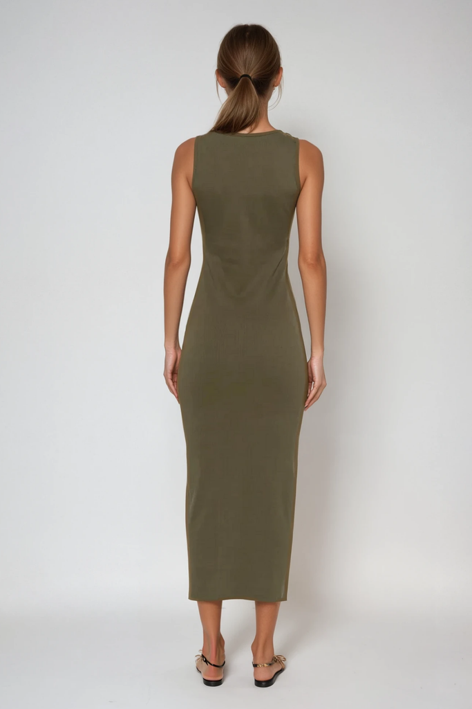 Stylish green dress | Bjartur Flower Sleeveless Knit Maxi Dress In Green - Ideal for special occasions