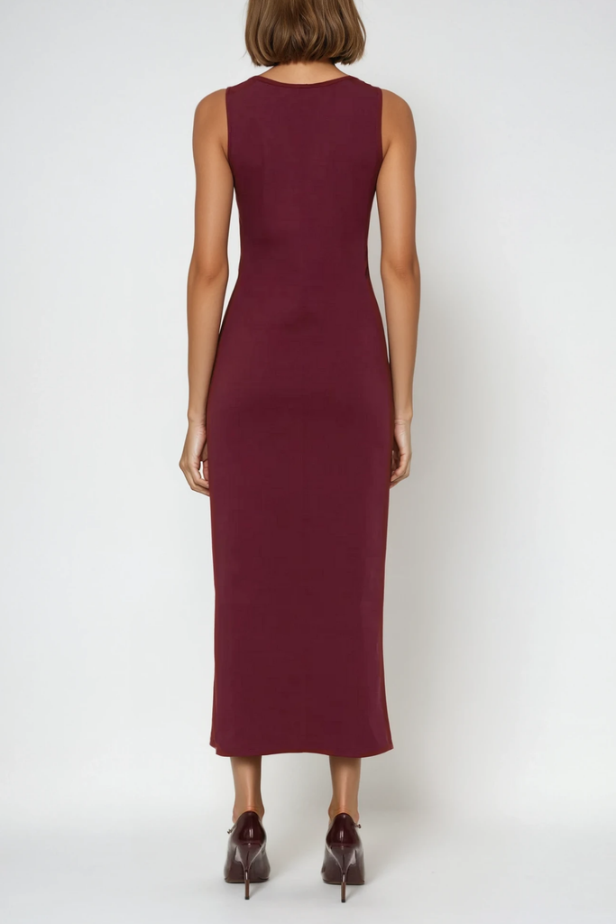 Stylish red dress | Bjartur Flower Sleeveless Knit Maxi Dress In Red - Ideal for special occasions