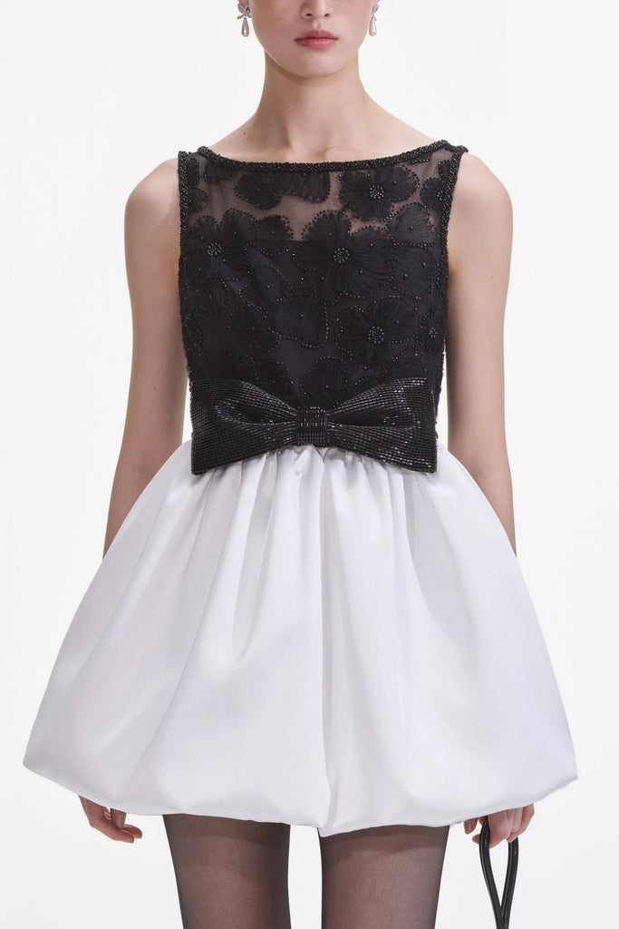 Black And White Tulle Mini Dress - Stylish white dress for special occasions | Buy Online