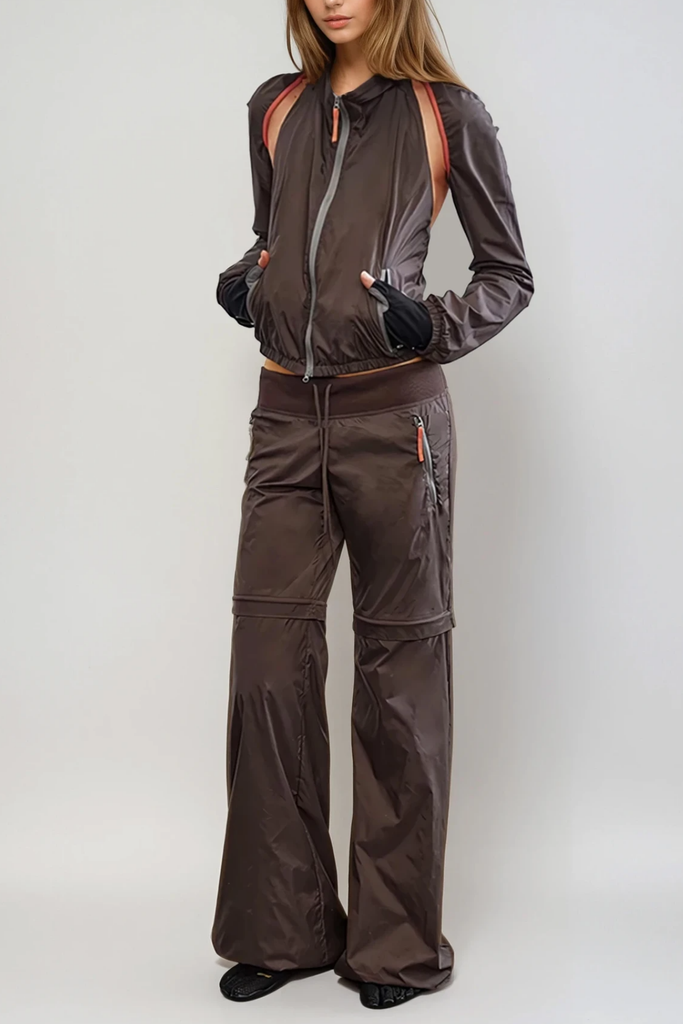 Shop  brown dress - Perfect for special occasions | Blaga Deconstruct Cutout Pants Set In Brown