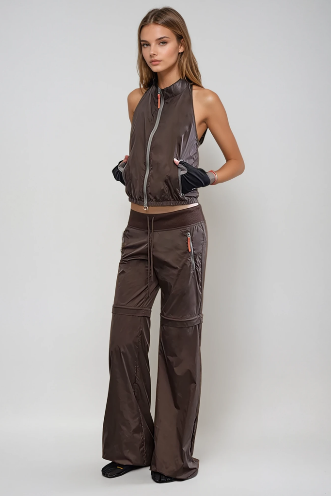 Shop  brown dress - Perfect for special occasions | Blaga Deconstruct Cutout Pants Set In Brown