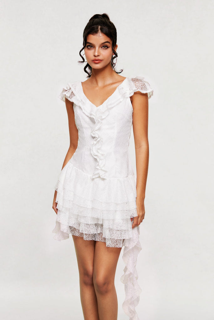 Stylish beautiful dress | Blagoj Ruffle Asymmetric Mini Dress - Ideal for special occasions
