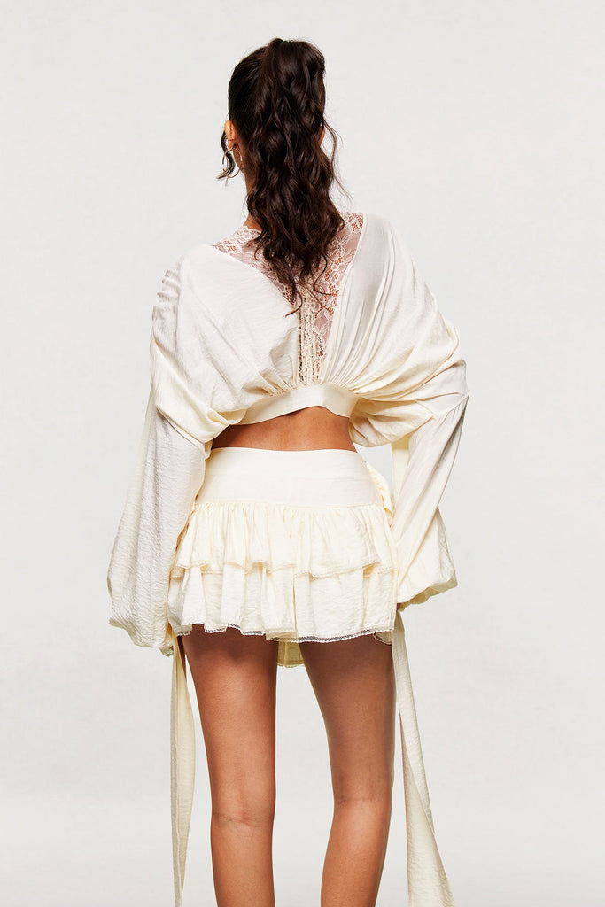 Stylish beautiful dress | Blagovest Lace Ruch Ruffle Skirt Set - Ideal for special occasions