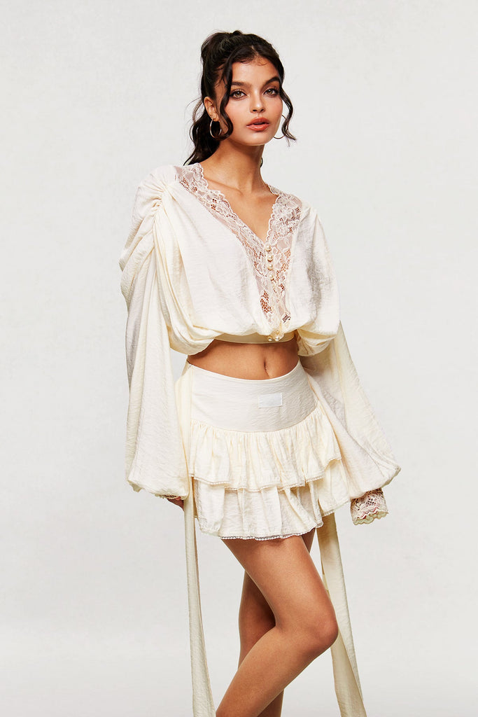 Shop  beautiful dress - Perfect for special occasions | Blagovest Lace Ruch Ruffle Skirt Set