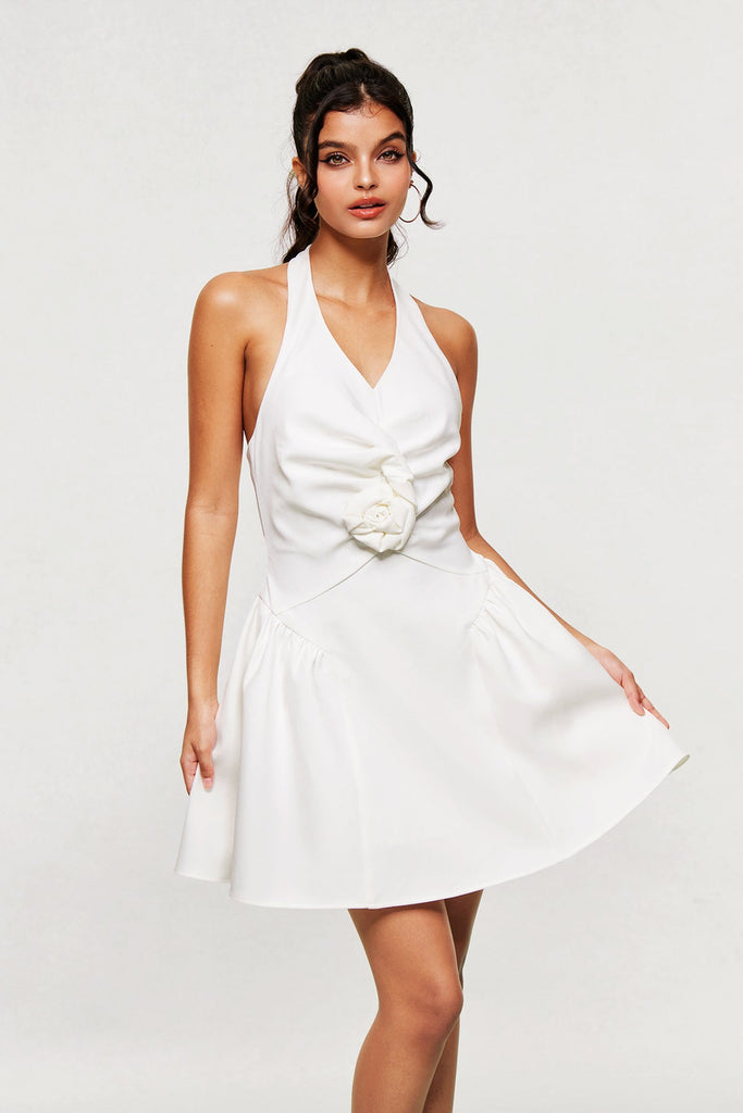 Shop  beautiful dress - Perfect for special occasions | Blaguna Flower Halter Neck Mini Dress