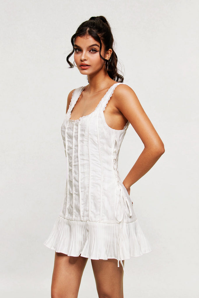 Blahoslav Ruch Stripe Lace Up Mini Dress - Stylish beautiful dress for special occasions | Buy Online