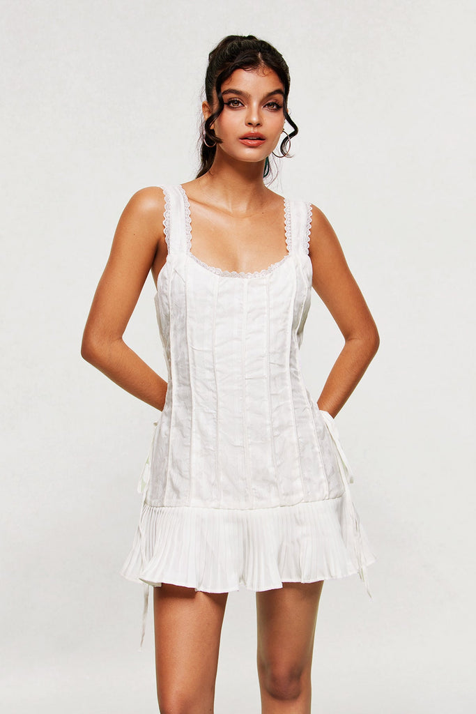 Stylish beautiful dress | Blahoslav Ruch Stripe Lace Up Mini Dress - Ideal for special occasions