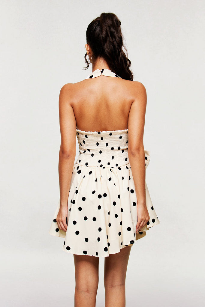 Stylish beautiful dress | Blai Dot Bow Ruffle Mini Dress - Ideal for special occasions