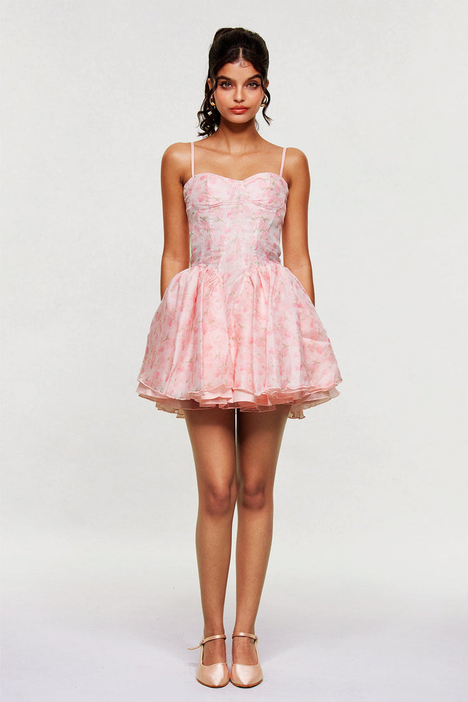 Stylish beautiful dress | Blanch Floral Corset Ruffle Mini Dress - Ideal for special occasions