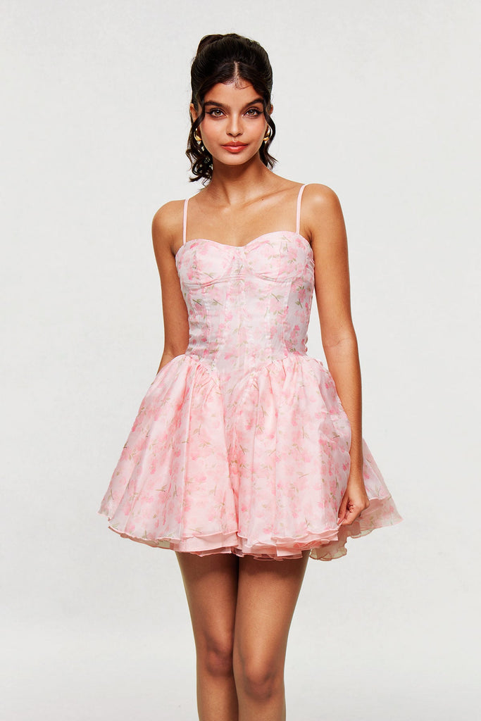 Blanch Floral Corset Ruffle Mini Dress - Stylish beautiful dress for special occasions | Buy Online