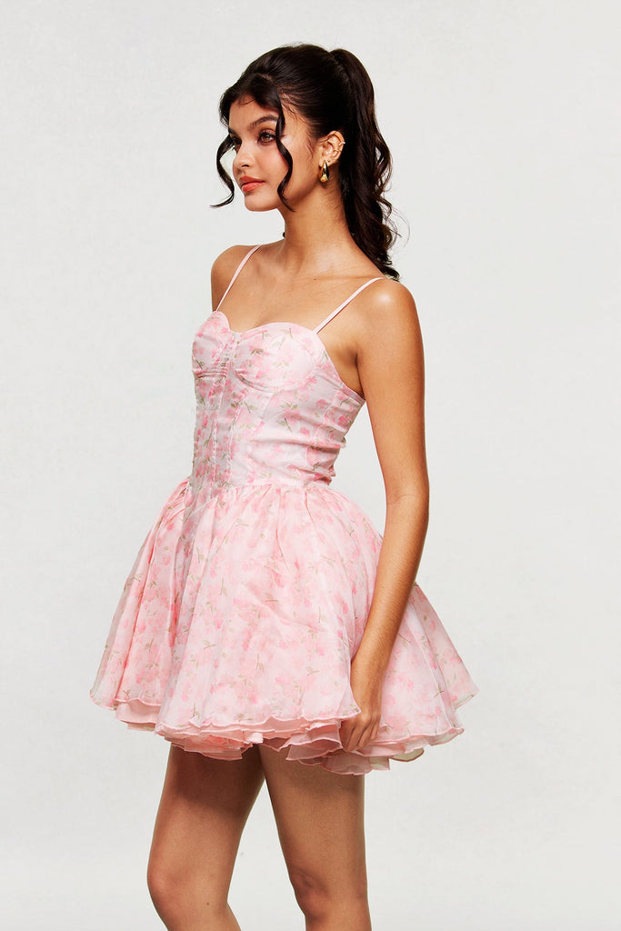 Stylish beautiful dress | Blanch Floral Corset Ruffle Mini Dress - Ideal for special occasions