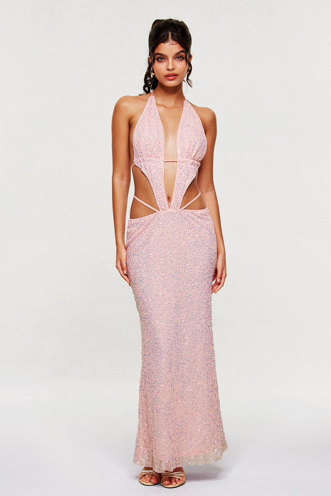 Stylish beautiful dress | Blandina Sequin Cutout Maxi Dress - Ideal for special occasions