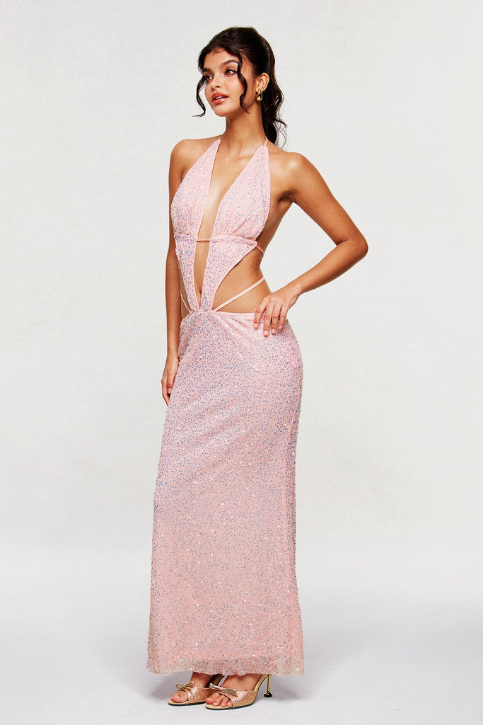 Stylish beautiful dress | Blandina Sequin Cutout Maxi Dress - Ideal for special occasions