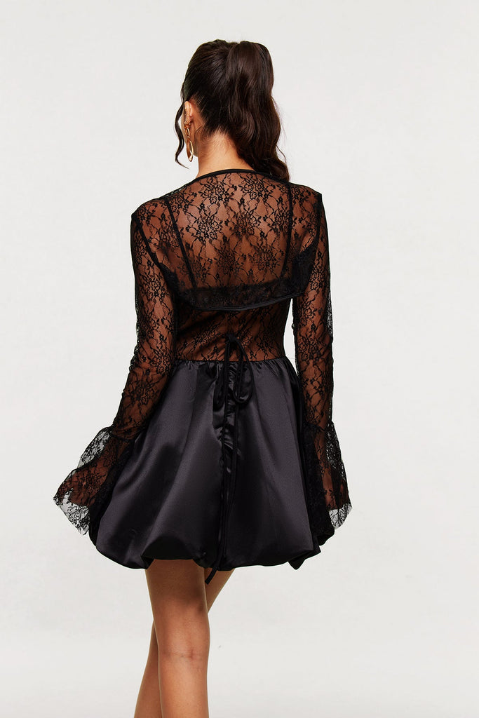 Blerim Lace Corset Puffy Mini Dress - Stylish beautiful dress for special occasions | Buy Online