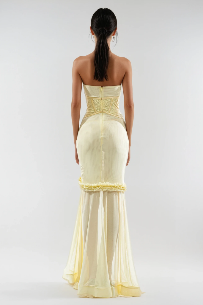 Shop  beautiful dress - Perfect for special occasions | Blodeuedd Cutout Mesh Corset Maxi Dress