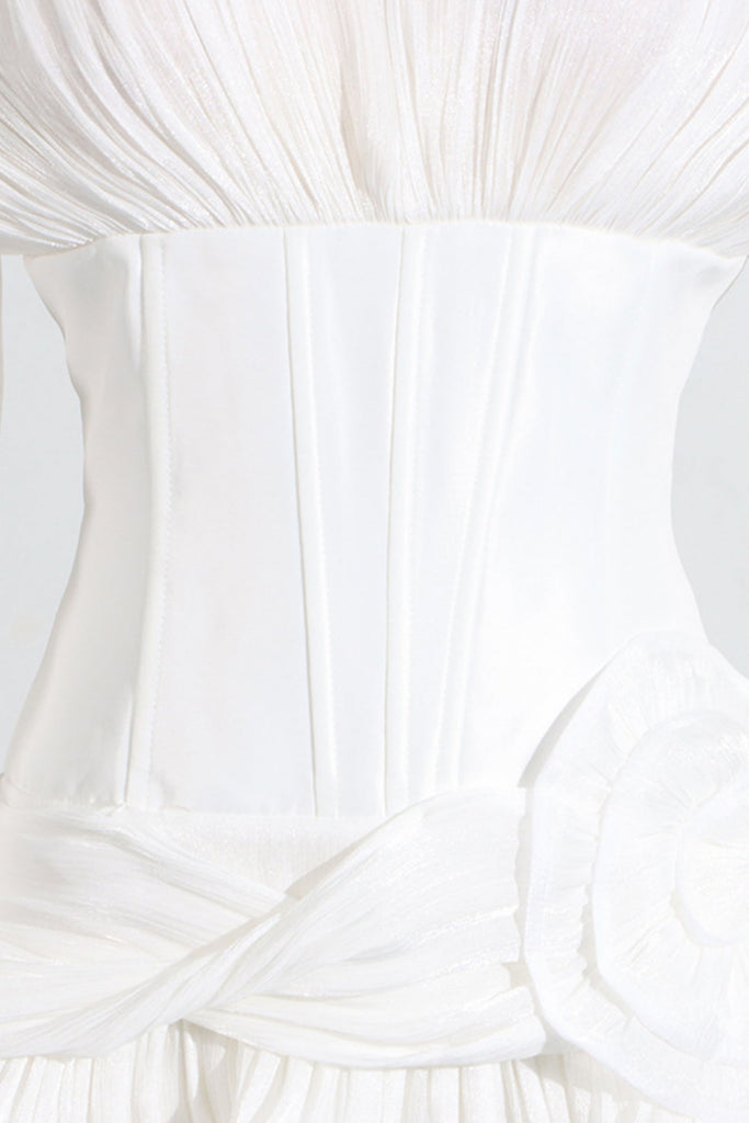 Shop  beautiful dress - Perfect for special occasions | Blysse Floral Applique Pleat Corset Mini Dress