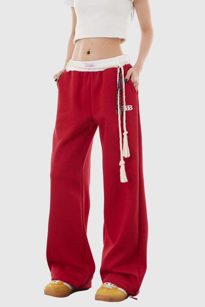 Boann Fringe Pants In Red - Stylish red dress for special occasions | Buy Online