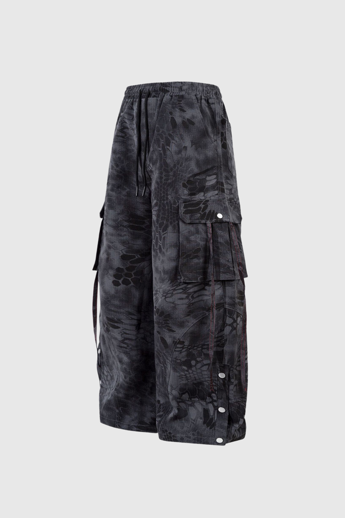 Stylish black dress | Boaventura Python Pattern Cargo Pants In Black - Ideal for special occasions