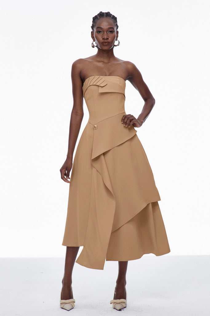 Stylish beautiful dress | Bobby Strapless Asymmetric Maxi Dress - Ideal for special occasions