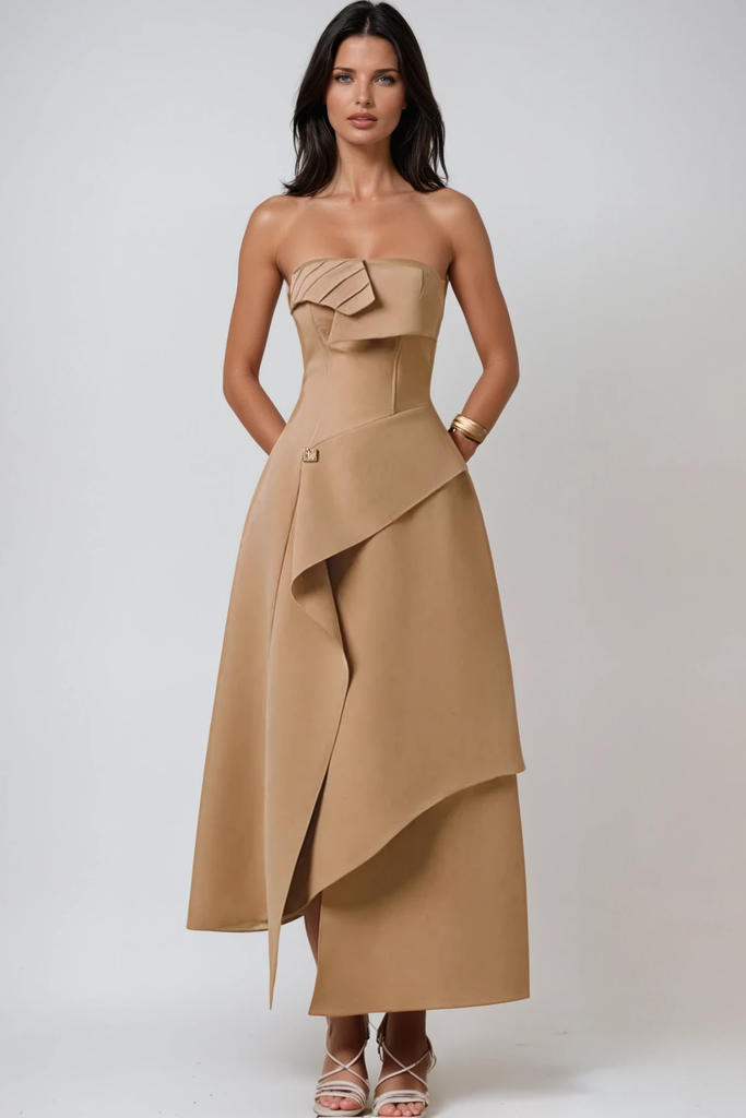Shop  beautiful dress - Perfect for special occasions | Bobby Strapless Asymmetric Maxi Dress