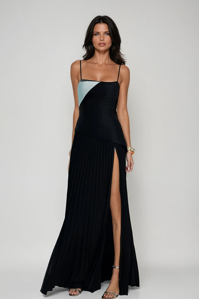 Bobur Spaghetti Split Maxi Dress - Stylish beautiful dress for special occasions | Buy Online