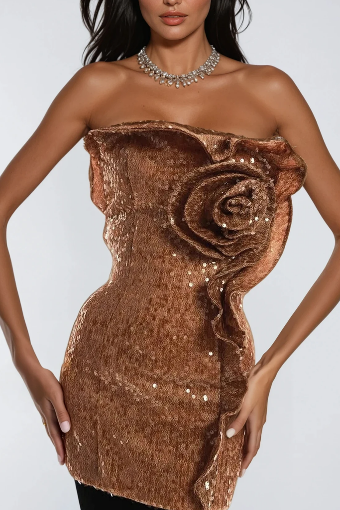 Stylish beautiful dress | Bode Sequin Flower Mini Dress - Ideal for special occasions
