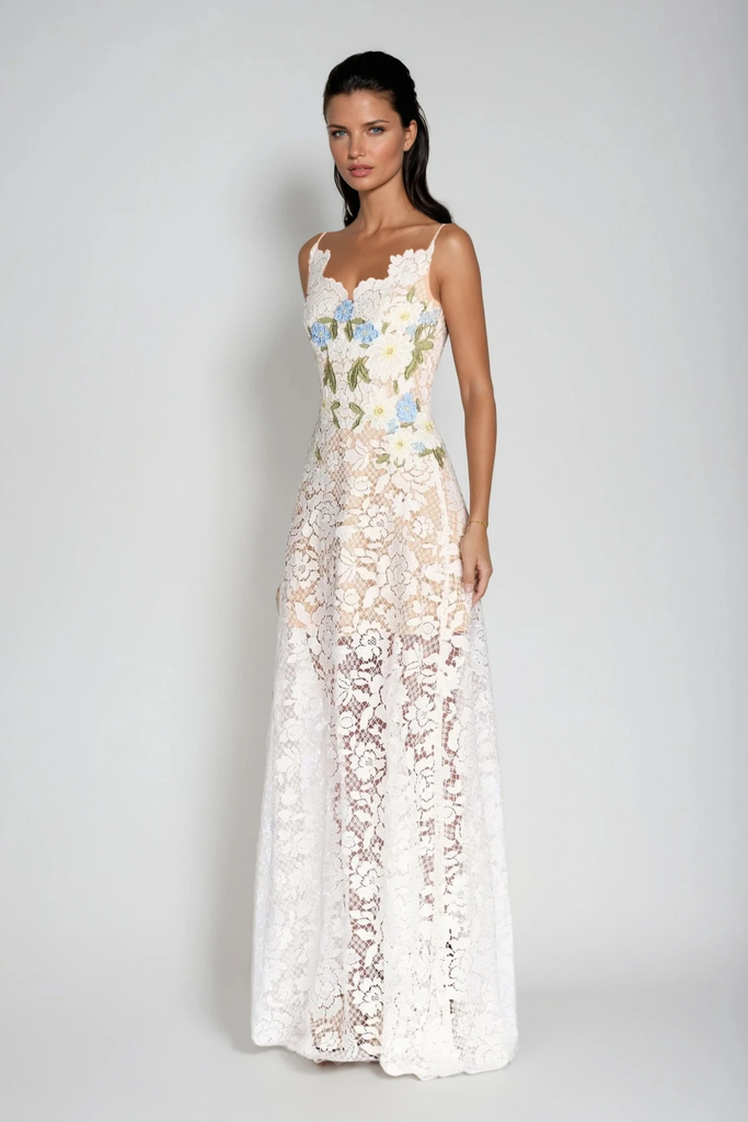 Stylish beautiful dress | Bodie Lace Flower Maxi Dress - Ideal for special occasions