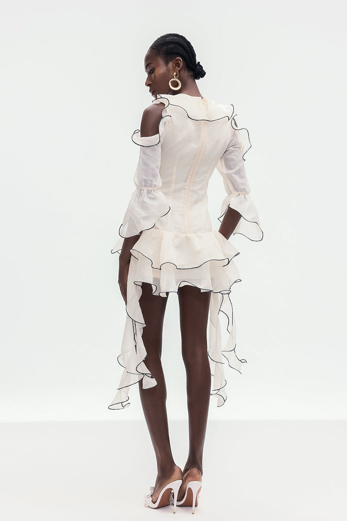 Shop  beautiful dress - Perfect for special occasions | Boel Ruffle Flower Fringe Mini Dress