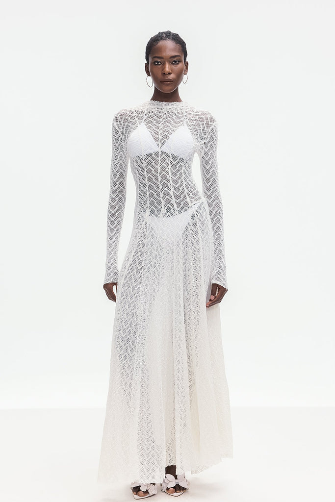 Boele Lace Stripe Maxi Dress - Stylish beautiful dress for special occasions | Buy Online