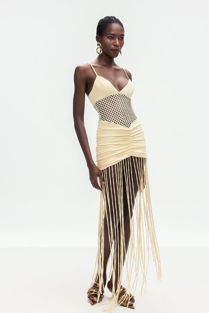 Bogdan Cutout Fringe Mini Dress - Stylish beautiful dress for special occasions | Buy Online