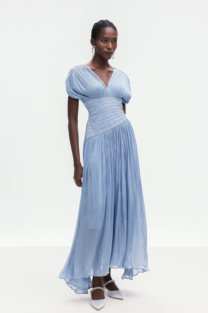 Bohumila Ruch Plunge Maxi Dress - Stylish beautiful dress for special occasions | Buy Online