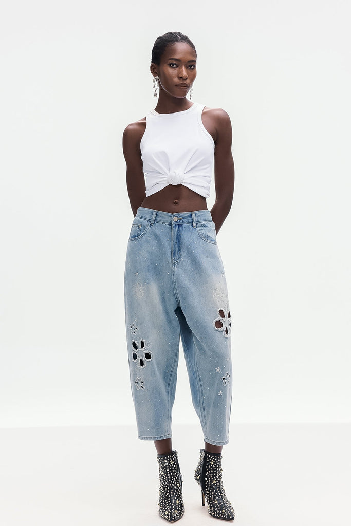 Shop  beautiful dress - Perfect for special occasions | Boitumelo Flower Cutout Jeans