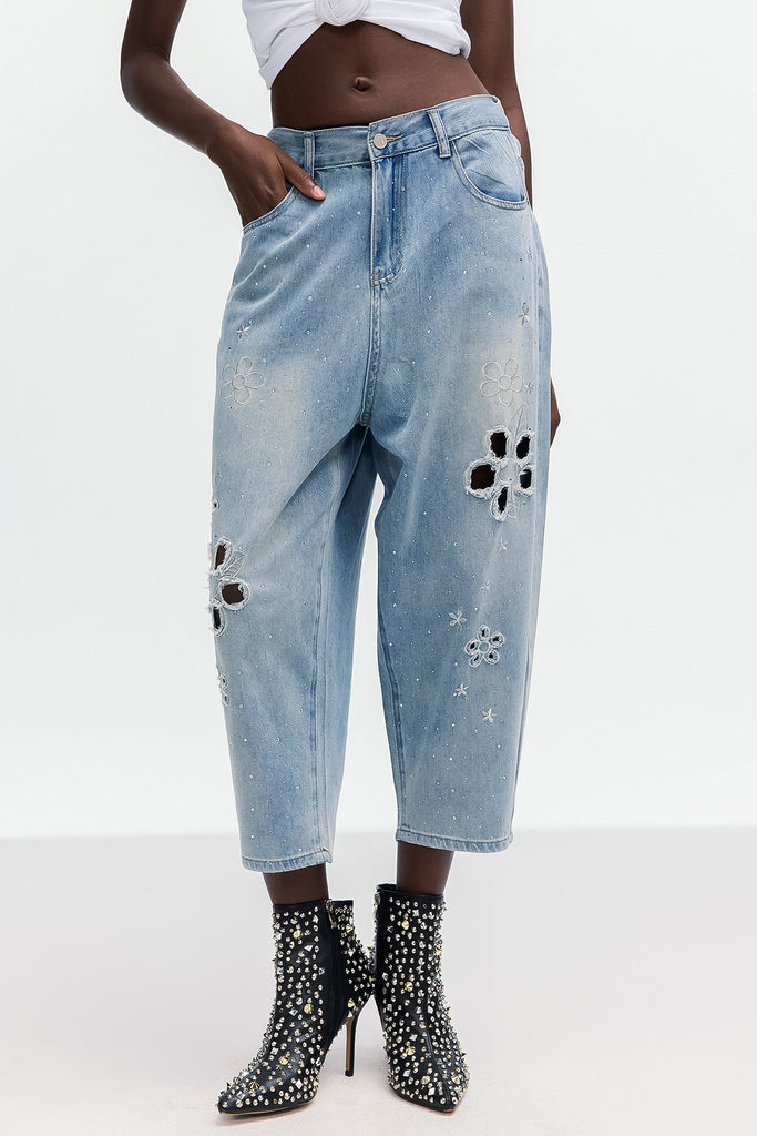 Shop  beautiful dress - Perfect for special occasions | Boitumelo Flower Cutout Jeans