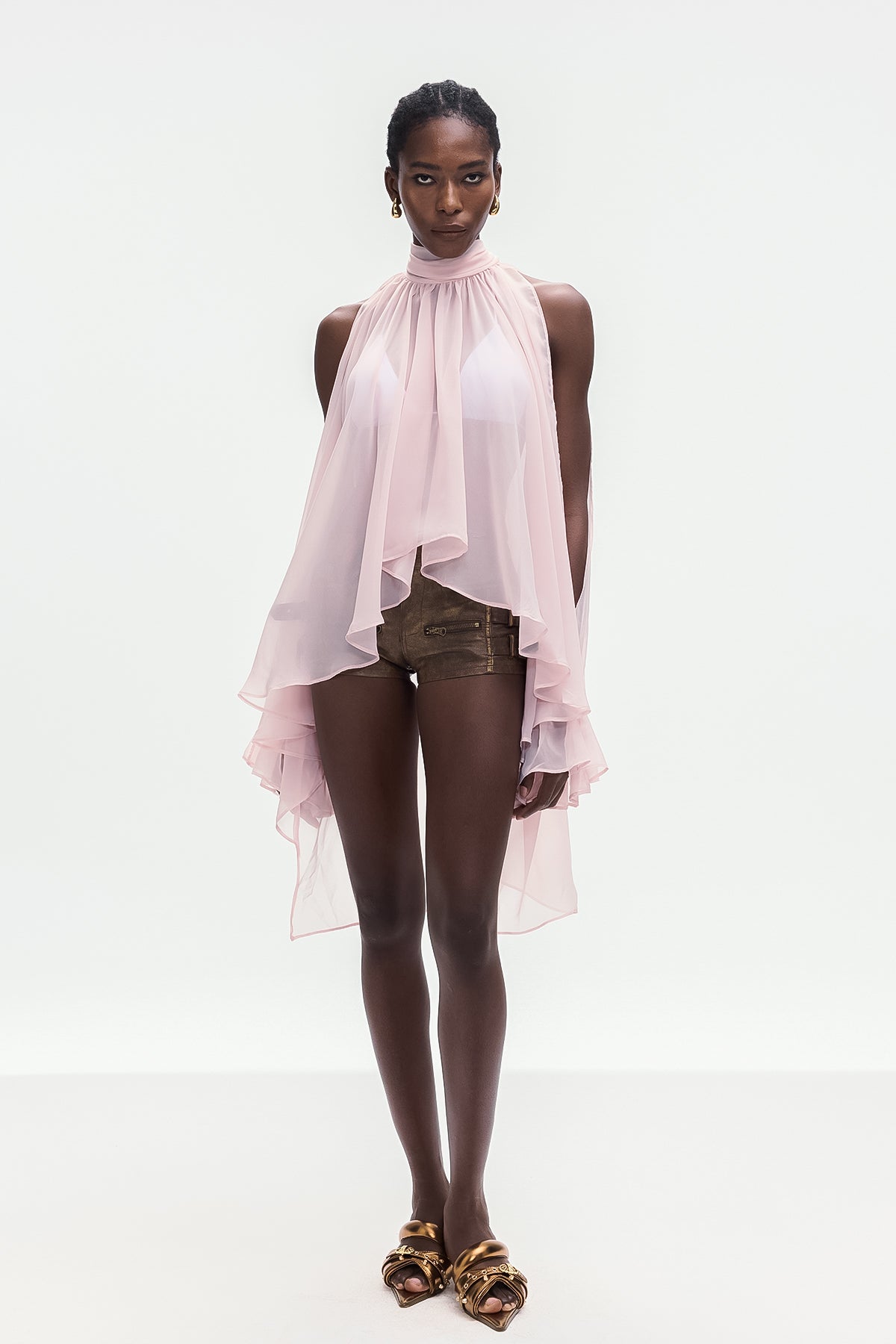 Bojidar Asymmetric Cutout Top In Pink