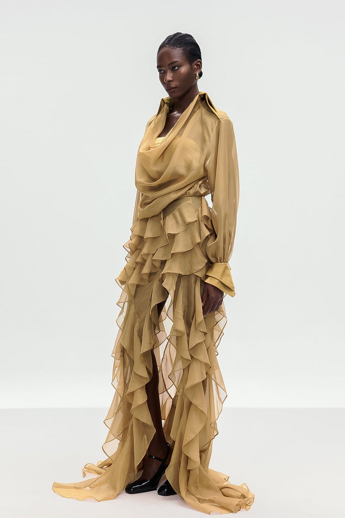 Shop  beautiful dress - Perfect for special occasions | Bolat Ruffle Asymmetric Split Maxi Dress